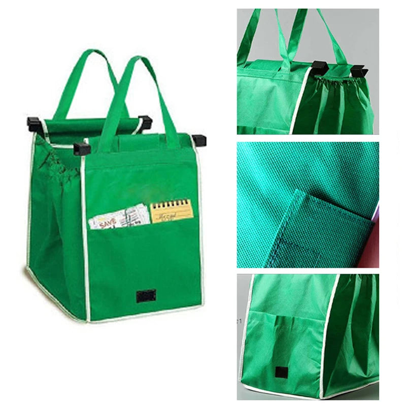 [F] Eco Friendly Trolley Tote Supermarket Shopping Bag Thicken Cart Bags Large Capacity Handbags Foldable Reusable Cart Bag