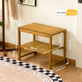 Bamboo and wood shoe cabinet