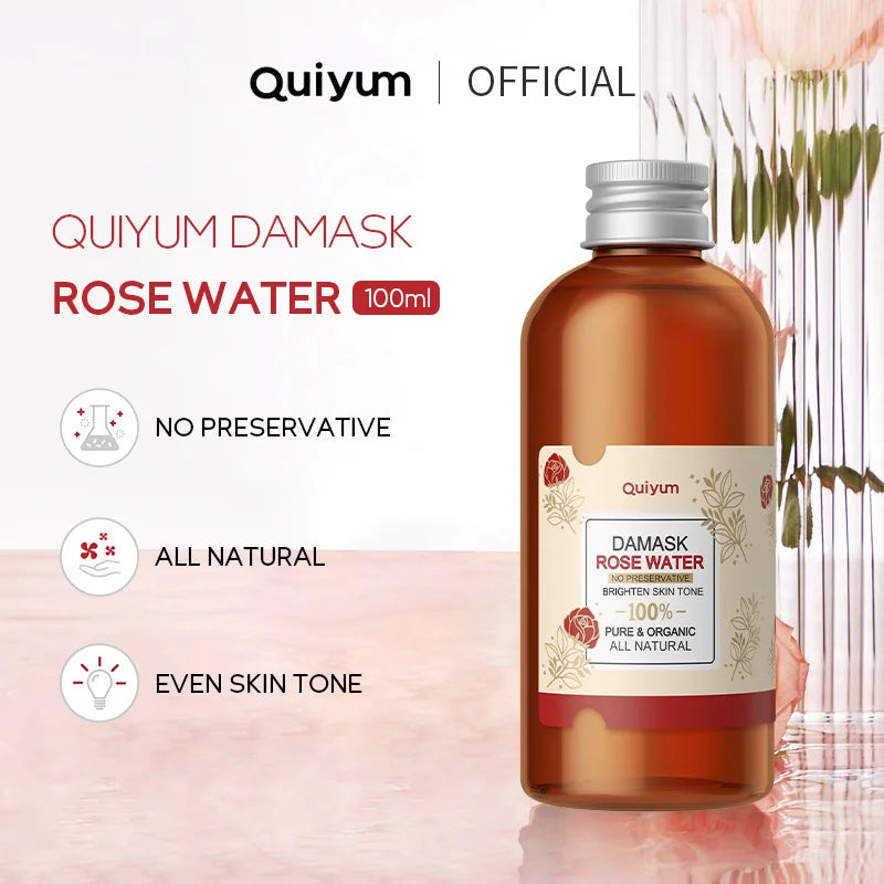 Rose Water For Face Facial Toner Organic Rose Petals Essence Moisturizing Serum Refresh Elastic Shrink Pores Skin Care