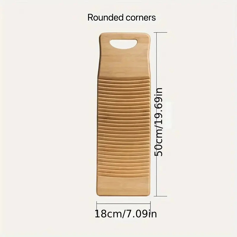 Eco-Friendly Bamboo Washboard - Durable, Thickened Hand-Wash Laundry Board For Home Use