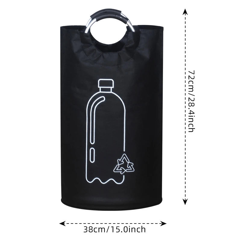 Large-capacity Plastic Bottle Storage Basket Recycling Waste Water Bottles Collection Bag Folding Recycling Bucket Dirty Laundry