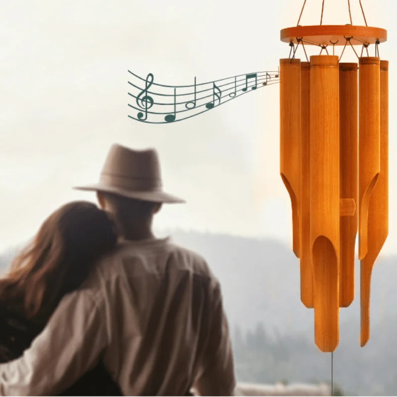 1 bamboo wind chime, with a deep color tone, is an ideal choice for home decoration and suitable as a gift for any occasion