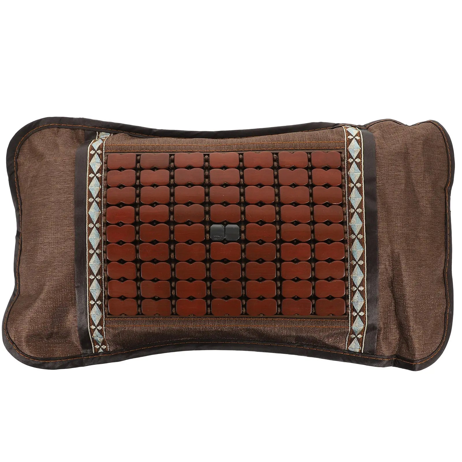 Bamboo Pillow Smooth Skin-Friendly Orthopedic Lumbar Pillow Cooling Breathable Cervical Neck Cushion for Seniors Summer Night