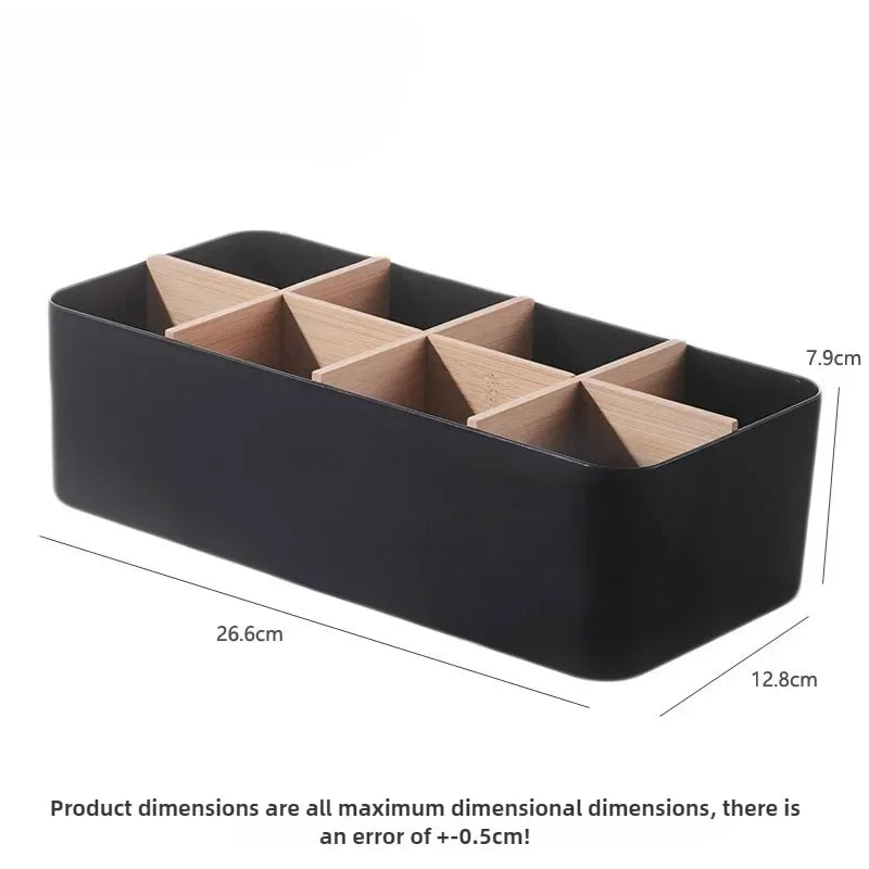 Sustainable Modular Wooden Organizer Box - Foldable Bamboo Basket for Home Storage, Bathroom Towels & Kitchen Essentials