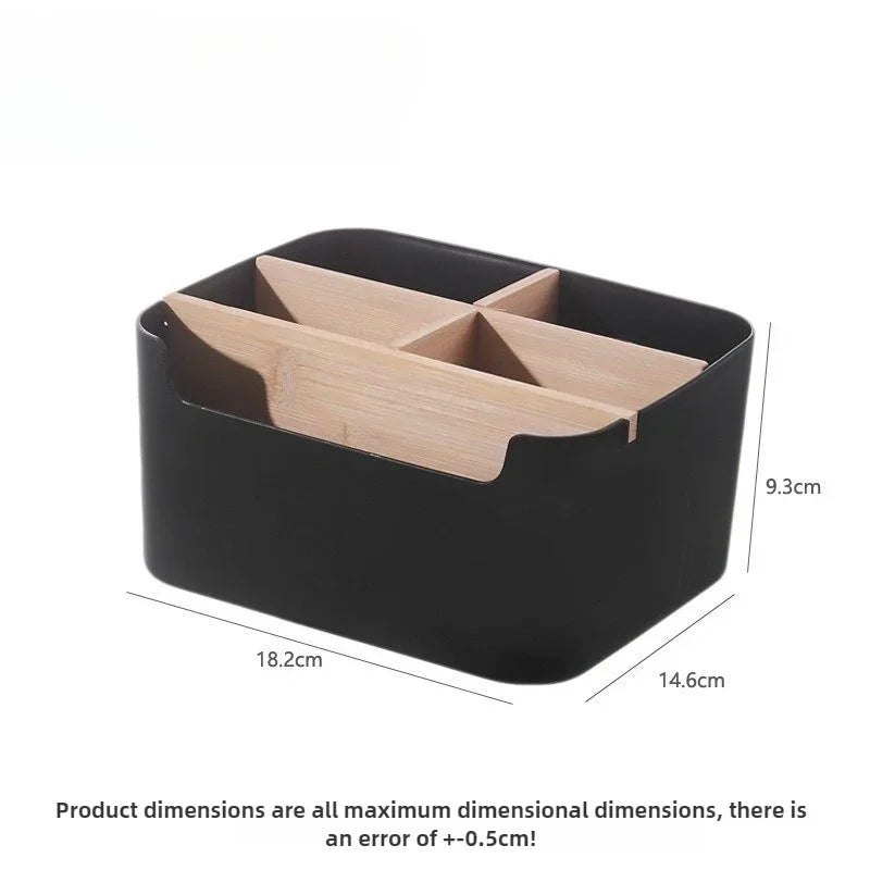 Sustainable Modular Wooden Organizer Box - Foldable Bamboo Basket for Home Storage, Bathroom Towels & Kitchen Essentials