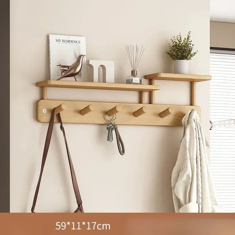 Wall Bamboo Clothes Hanger Simple Creative Luxury Organizer Coat Racks Storage Bedroom Coat Rack Living Room Shelf Furnitures