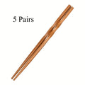 5 Pairs Natural Bamboo Chopsticks Set, Chinese Style Chopsticks, Household Pointed Chopsticks, Tableware, Kitchen Supplies