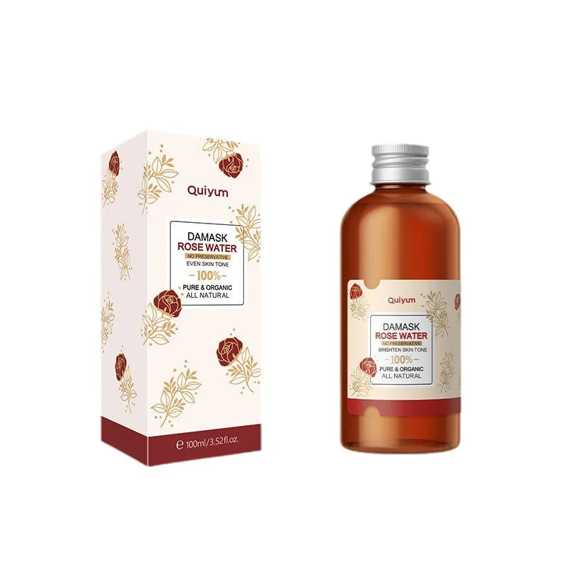 Rose Water For Face Facial Toner Organic Rose Petals Essence Moisturizing Serum Refresh Elastic Shrink Pores Skin Care