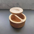 New Kitchen Convenience Tools Bamboo Salt Jar Kitchen Seasoning Bottle Circular Bamboo Seasoning Box Spice Rack Accessories