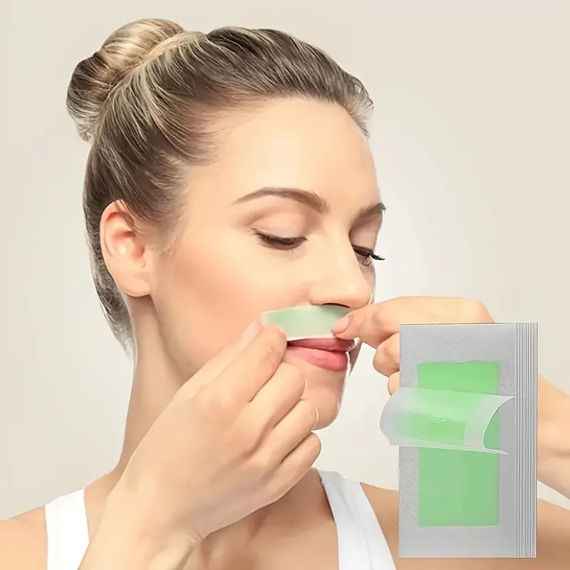 10pcs Disposable Hair Removal Wax Paper，Portable Cropped Facial Lip Hair Eyebrow Beard Beeswax Depilatory Paper