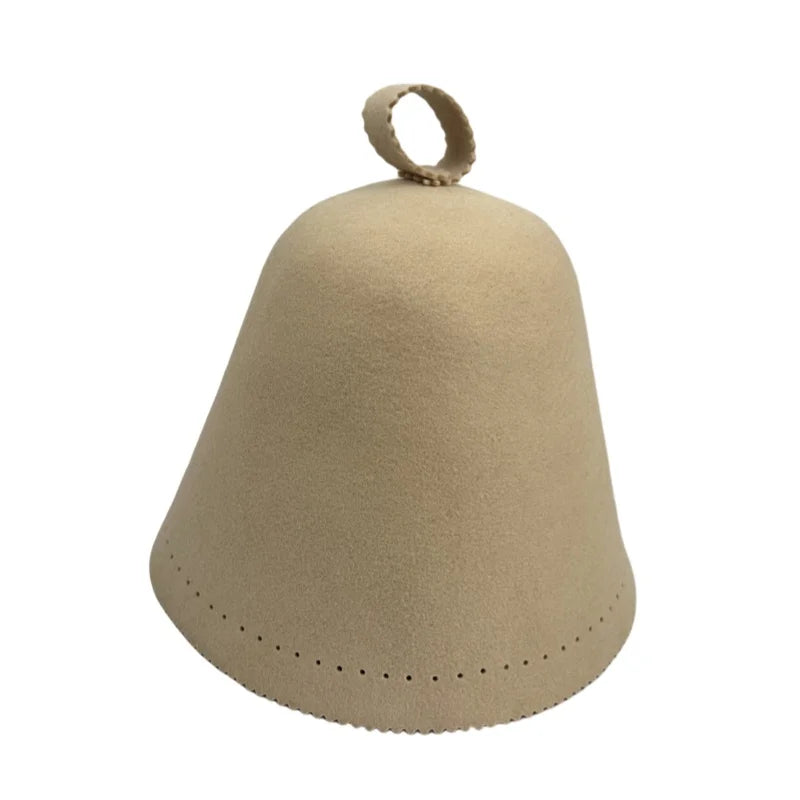 Seamless 100% Australian Wool Colored Cooling Sauna Hat Elegant Sustainable Shower Cap Green for Men and Women