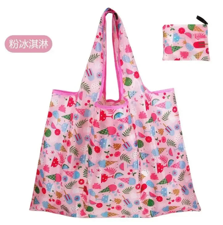 Reusable Shopping Bags Foldable Large Size Women Shopping Bags Totes Heavy Duty Washable Cloth Grocery Bags Eco-Friendly Bags