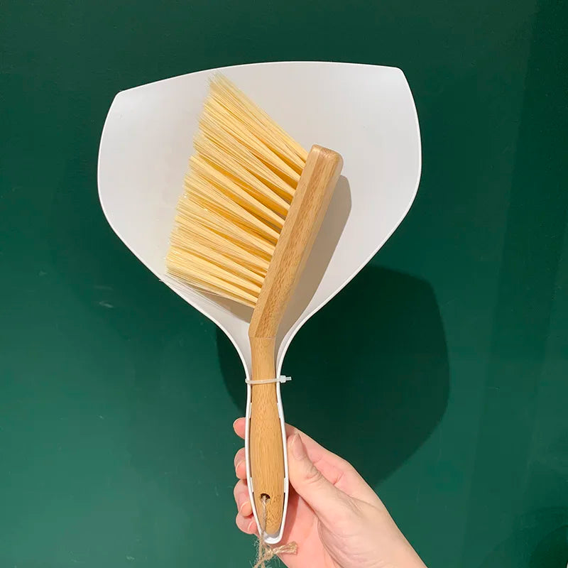 Bamboo PP Mini Desktop Cleaning Dust Bed-Sweeping Brush Small Broom Small Broom Garbage Combination Shovel Dustpan Combination