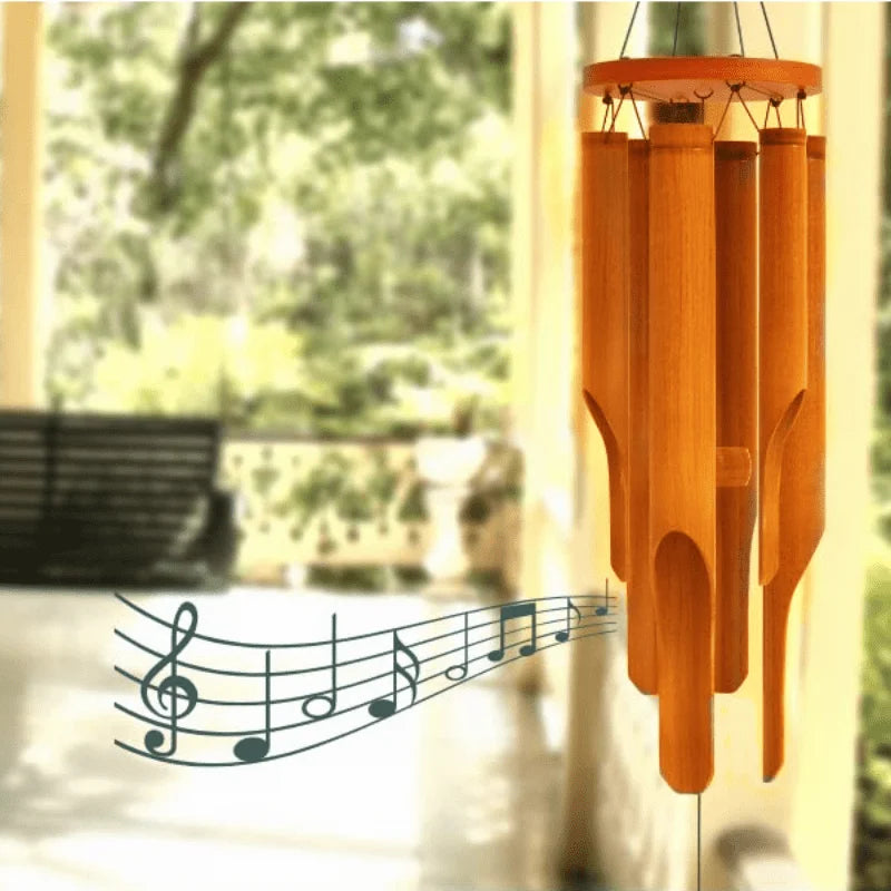 1 bamboo wind chime, with a deep color tone, is an ideal choice for home decoration and suitable as a gift for any occasion