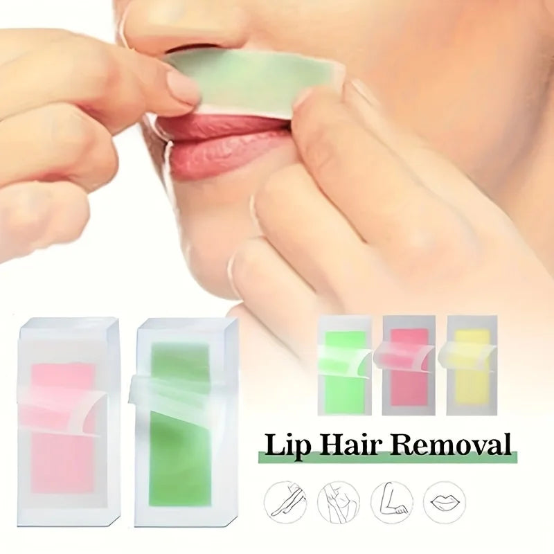 10pcs Disposable Hair Removal Wax Paper，Portable Cropped Facial Lip Hair Eyebrow Beard Beeswax Depilatory Paper