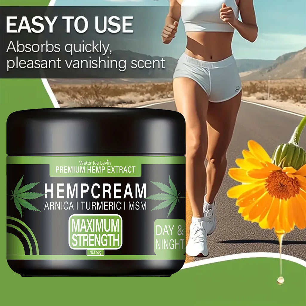 Premium Hemp Extract Cream with Arnica, Turmeric & MSM for Soothing Skin Relief, Nourishing & Moisturizing.