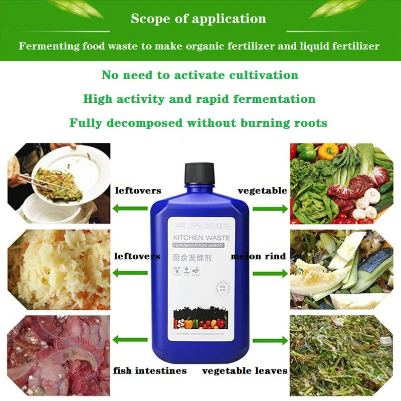 EM Bacteria Compost Starter for Kitchen Waste Homemade Flower Fertilizer Organic Fertilizer Vegetable Leaf Peel Rotten Agent