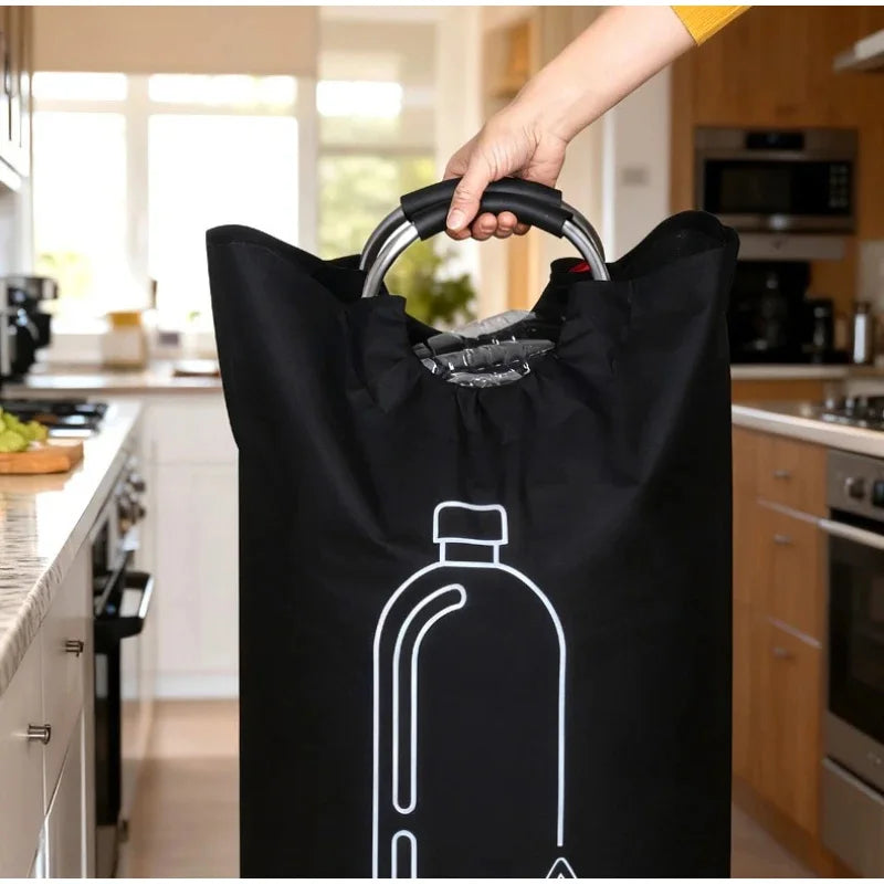 Large-capacity Plastic Bottle Storage Basket Recycling Waste Water Bottles Collection Bag Folding Recycling Bucket Dirty Laundry