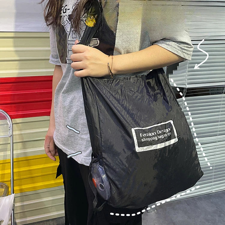 Folding Eco-friendly Shopping Bag, Reusable Pouch Shopper Bag Eco-friendly Storage Bag Fold Handbags Telescopic Large-Capacity