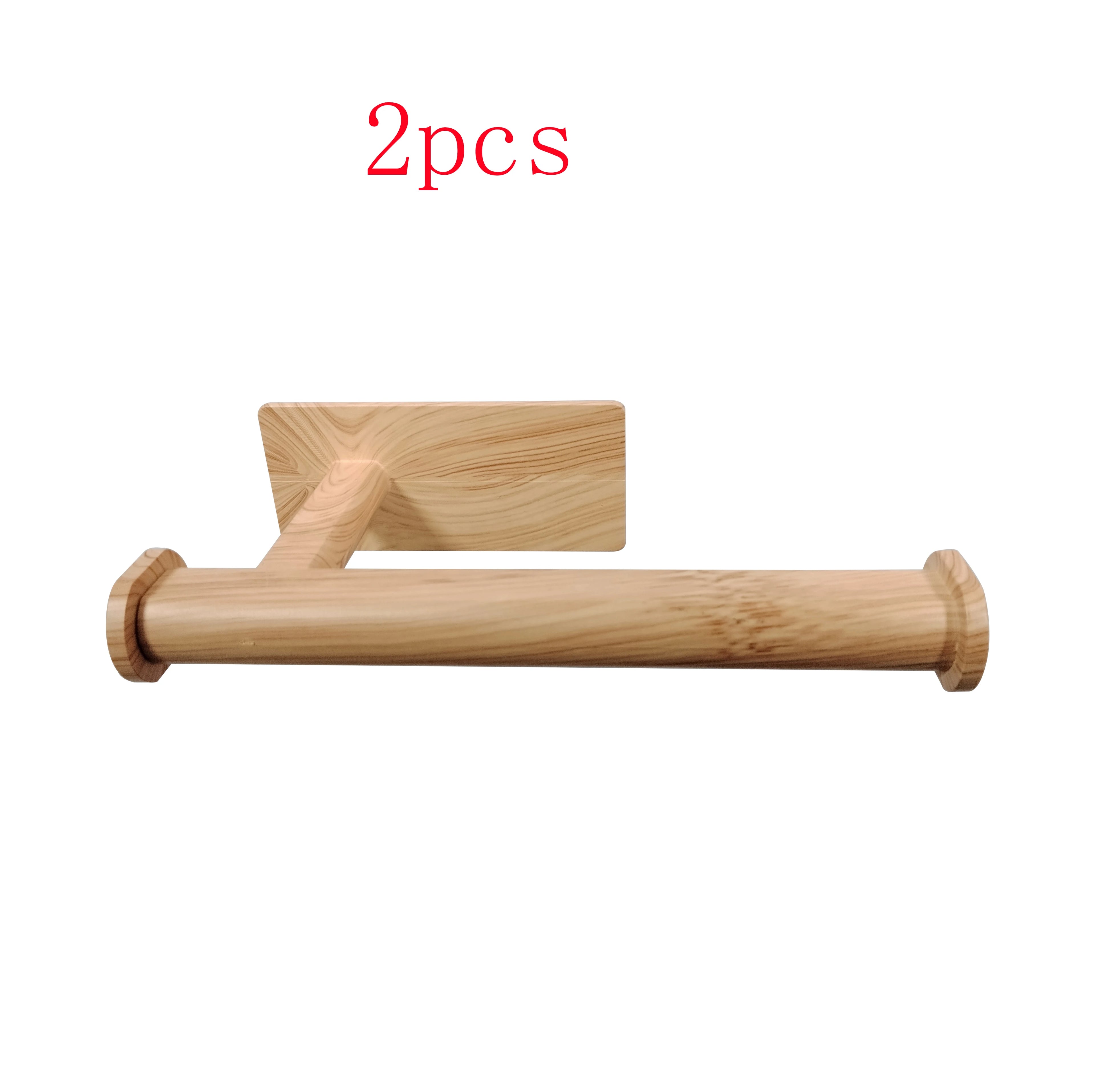 Eco-friendly wood grain Multi-Hook Effortlessly hang towels toilet paper, keys small tools Space-saving design with strong load