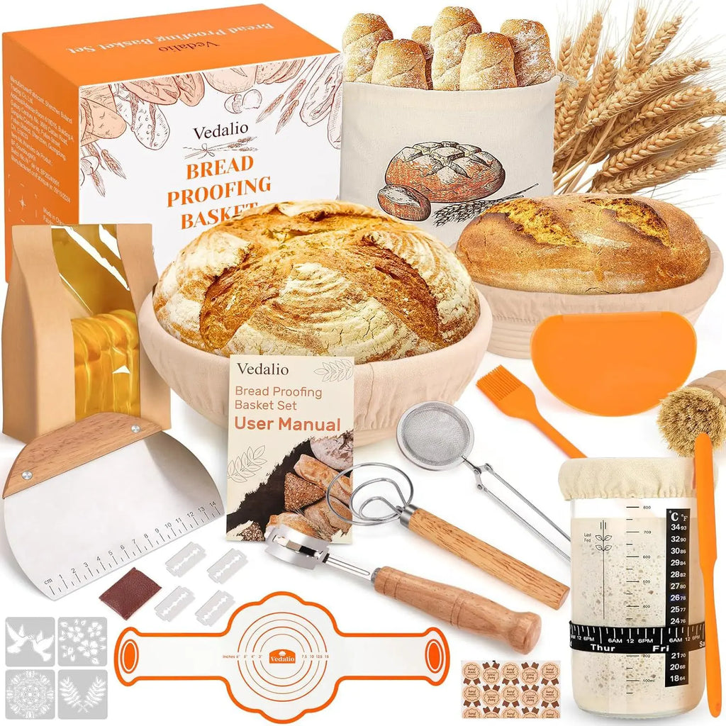 37-piece Sourdough Bread Starter Kit  with Starter Jar Bread Sling Dough Whisk Bags