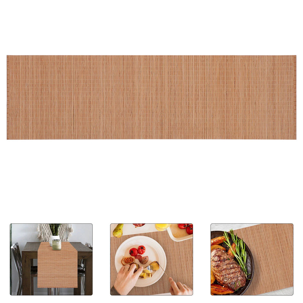 Bamboo Tea Mat Table Runner for House Coffee Curtain Placemat Cushion Rectangle