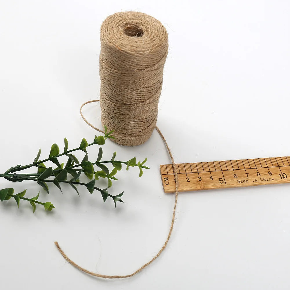 3 Rolls 100mx2mm Hemp Cords Twisted Macram Rope String Cord Gift Wrapping Ribbon Wedding Party Packaging Supplies DIY Crafts