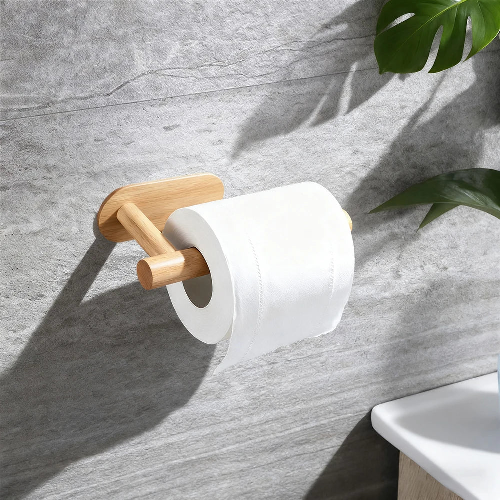 Eco-friendly wood grain Multi-Hook Effortlessly hang towels toilet paper, keys small tools Space-saving design with strong load