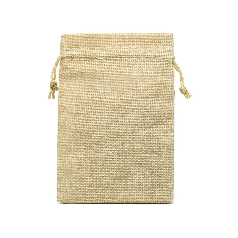 10pcs/lotNatural Hemp Bag Drawstring Hemp Gift Bag Wedding Birthday Party Valentine's Day Gift Storage Children's Candy Gift Bag