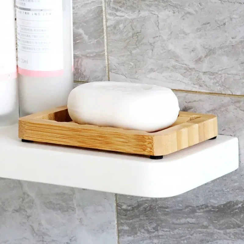 Bamboo Case Tray Wooden Prevent Mildew Drain Soap Box Natural Bamboo Tools Bath Soap Holder Container Bathroom Washroom Tools