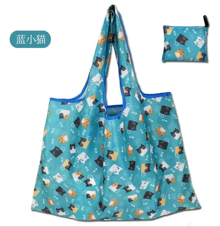 Reusable Shopping Bags Foldable Large Size Women Shopping Bags Totes Heavy Duty Washable Cloth Grocery Bags Eco-Friendly Bags