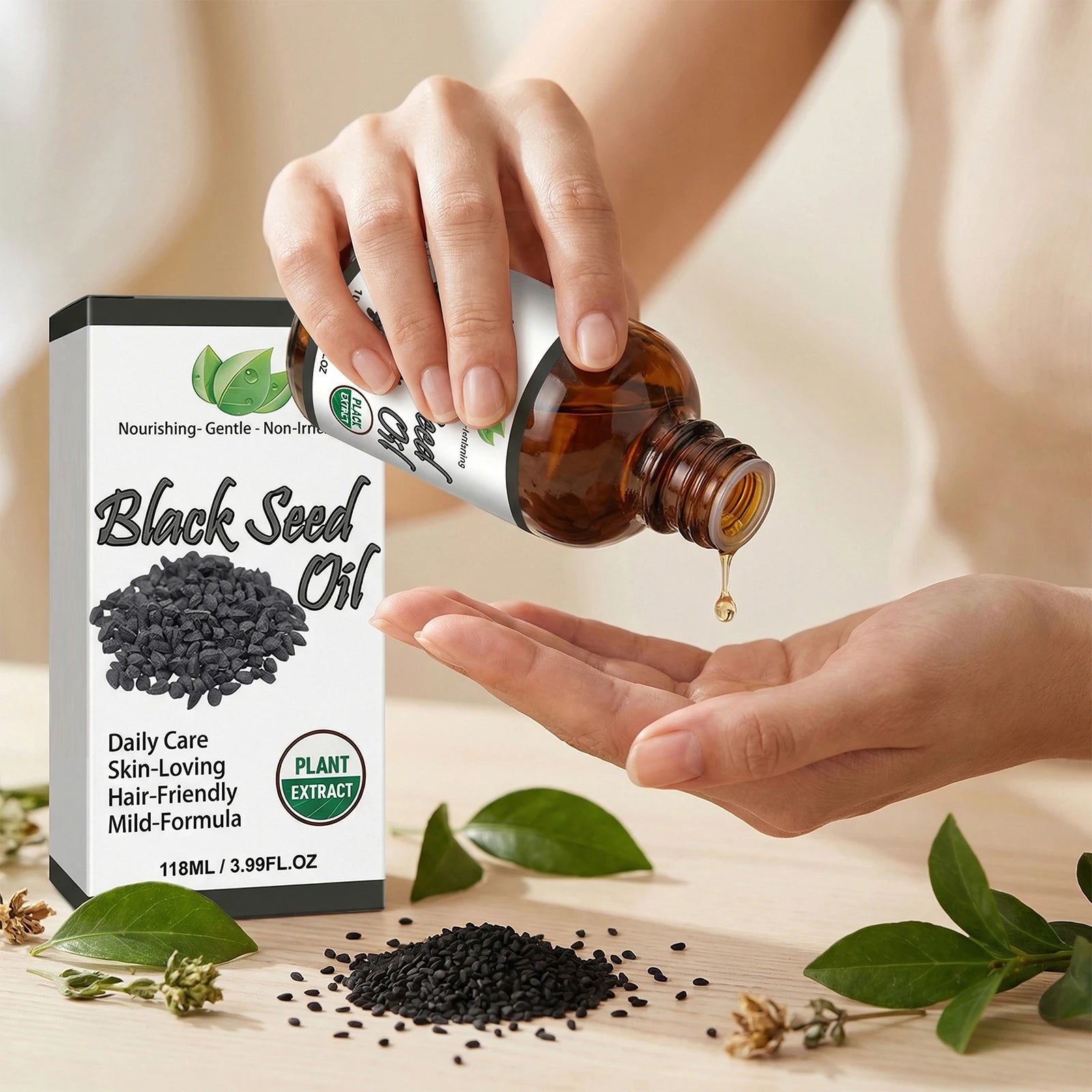 Organic Black Seed Oil Hair,Body & Face Nourishing Moisturize Essence Oil Natural Smooth Skin Care Product Multi Effect Care Oil