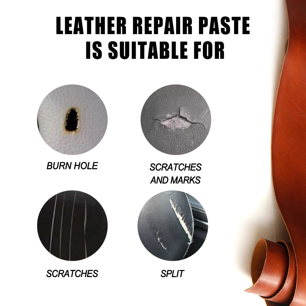 Eco-Friendly Leather Filler–Fine Filling Without Traces,Restores Leather's Smooth Texture,Suitable for Sofas,Car Seats & More