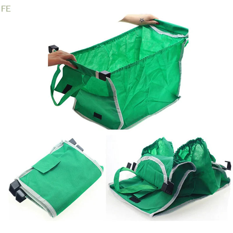 [F] Eco Friendly Trolley Tote Supermarket Shopping Bag Thicken Cart Bags Large Capacity Handbags Foldable Reusable Cart Bag