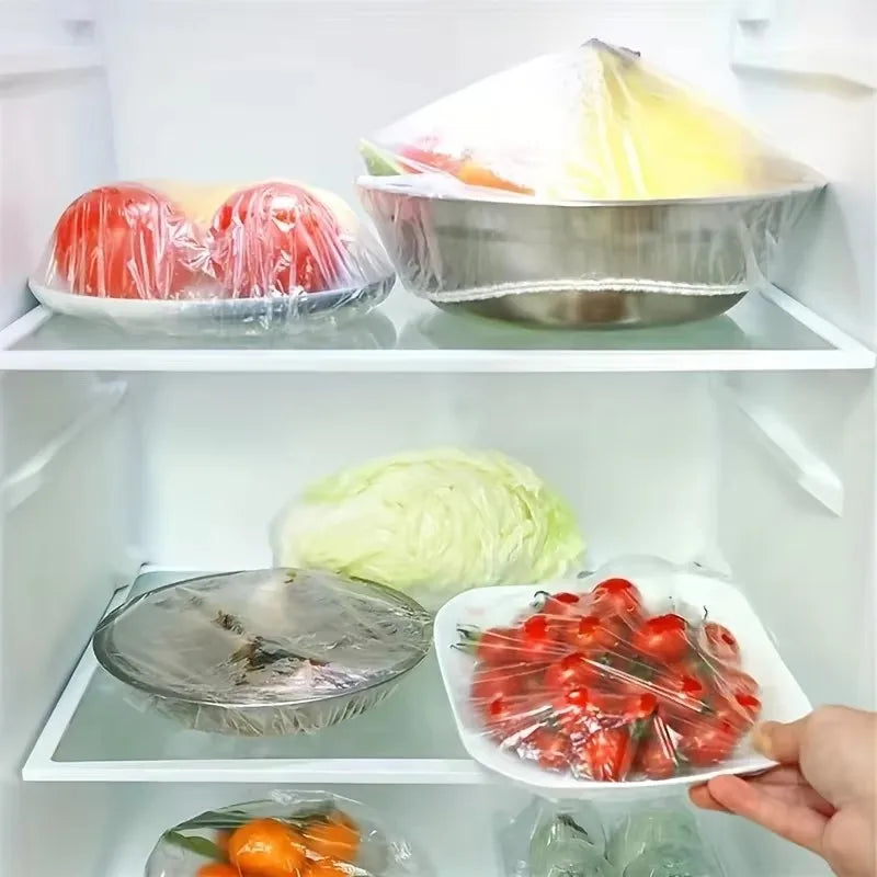 Reusable Disposable Food Cover Plastic Wrap Durable Elastic Food Lids for Bowls Elastic Plate Covers for Kitchen Food Saver Bag