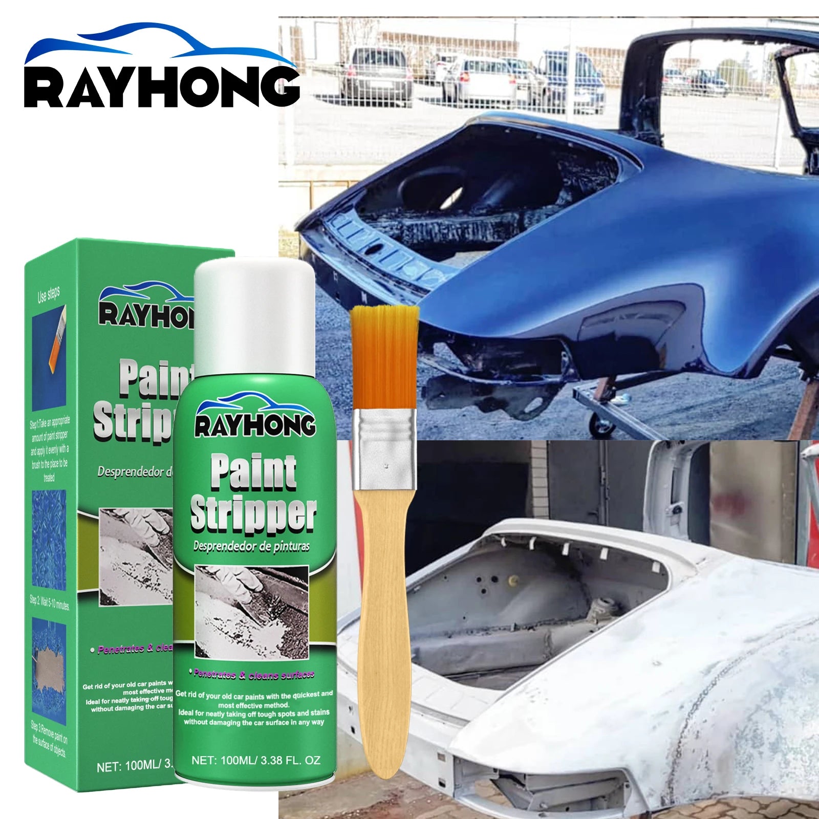 Eco-Friendly Paint Remover:Removes Stubborn Paint Layers,Rapid Paint Stripping,Non-Corrosive,Suitable for Metal&Plastic Surfaces