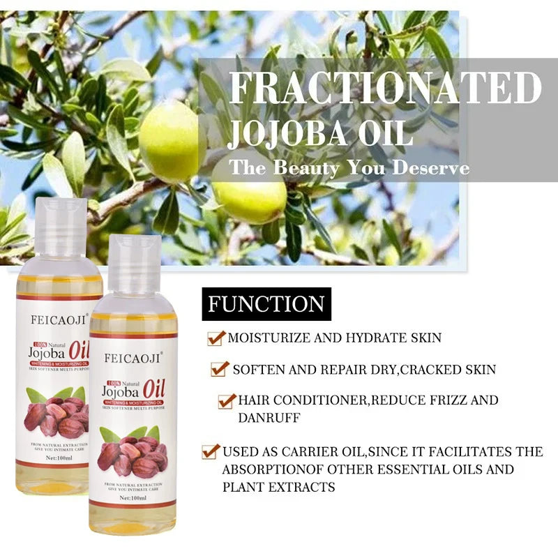 Natural Organic Jojoba Oil Anti Aging Firming Skin Face  Moisturizing Relaxing Massage Oil Hair Repair Skin Care Body Oil