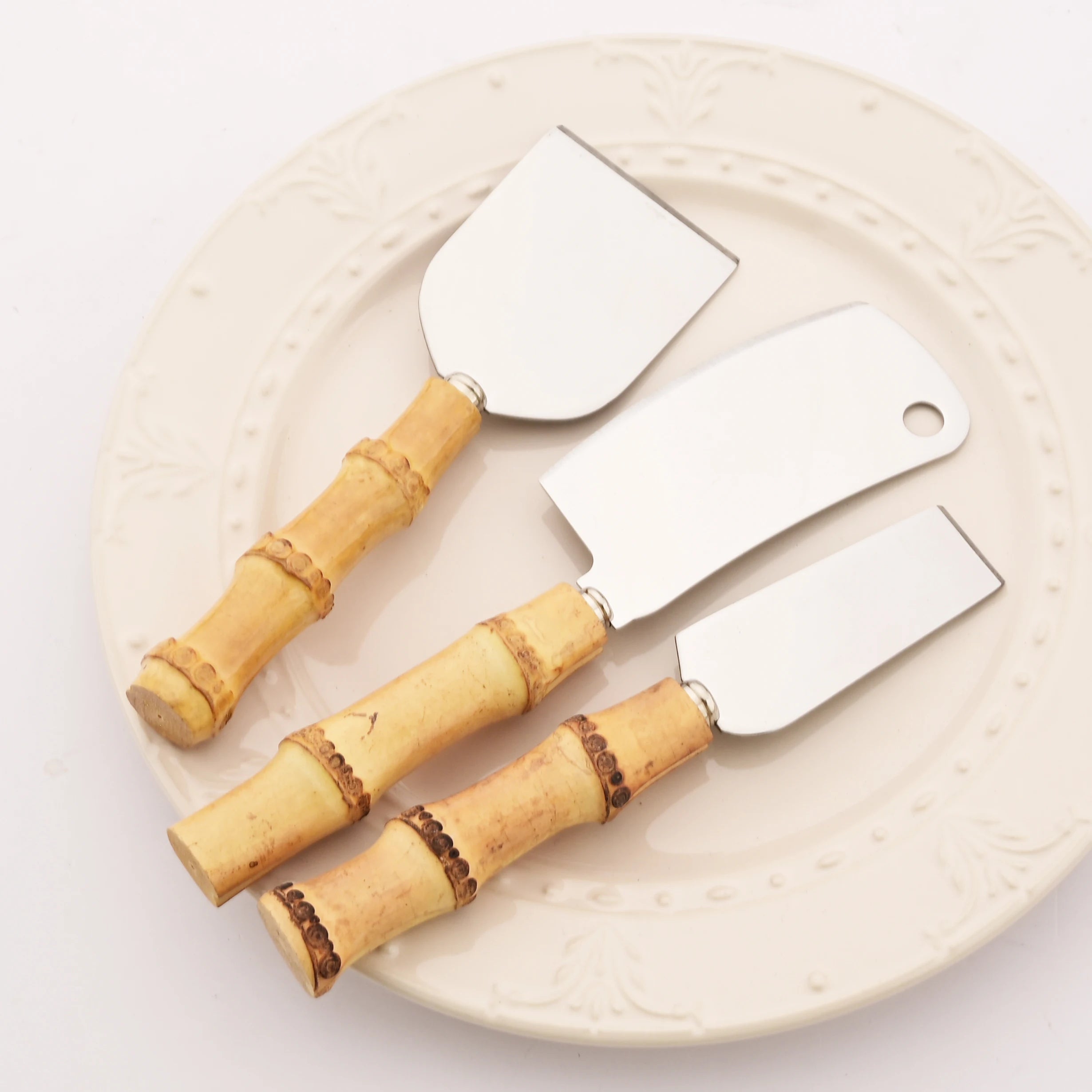 Bamboo Cheese Knives Set Cheese Cutlery Stainless Steel Cheese Slicer Cutter Mini Knife Butter Knife Spatula Fork Kitchen Tools