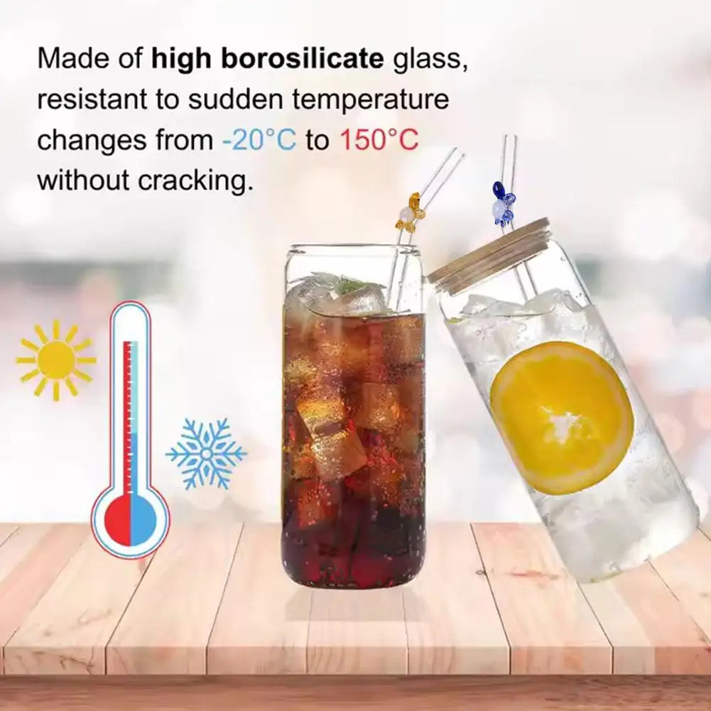 Reusable Glass Straws Eco Friendly Drinking Straws for Smoothies Cocktails Trendy Bar Accessory for Coffee Mug Tea Beer