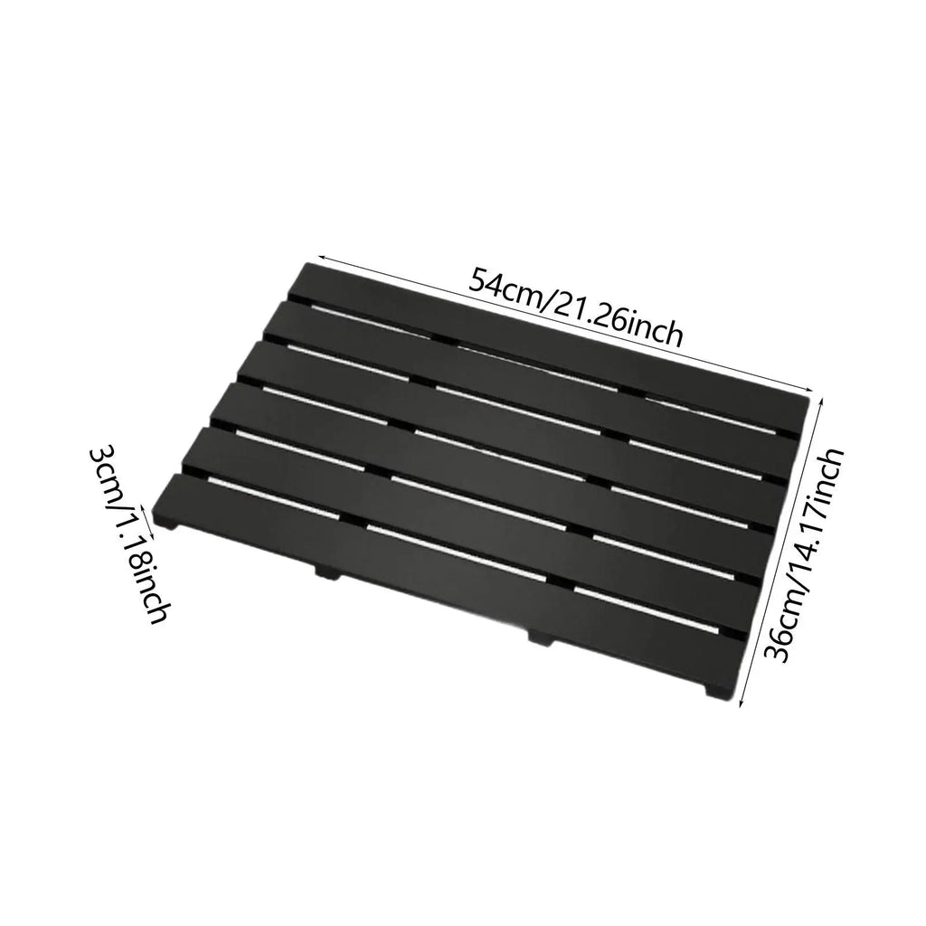 Wooden Bamboo Bath Mat Anti Slip Waterproof Quick Drying Shower Floor Mat for Bathroom Toilet Balcony