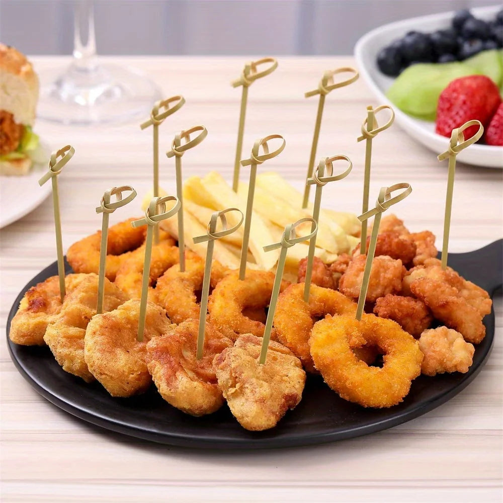 200 Pcs/Pack Cocktail Toothpicks, Appetizer Toothpicks, Natural Bamboo Skewers, Mini Food Sticks, Fancy Toothpicks for beverage