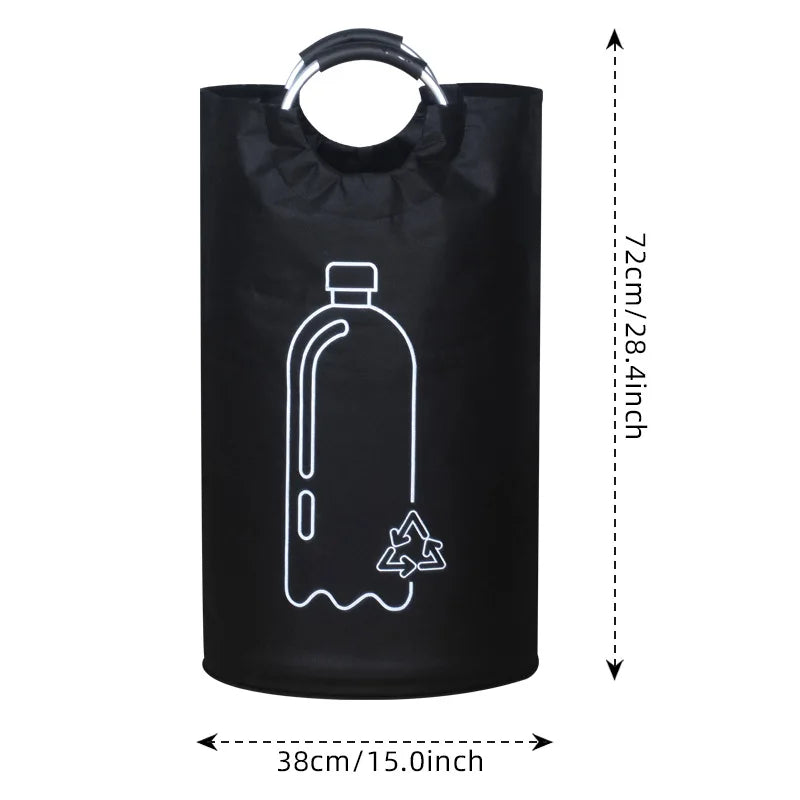 Large-capacity Plastic Bottle Storage Basket Recycling Waste Water Bottles Collection Bag Folding Recycling Bucket Dirty Laundry