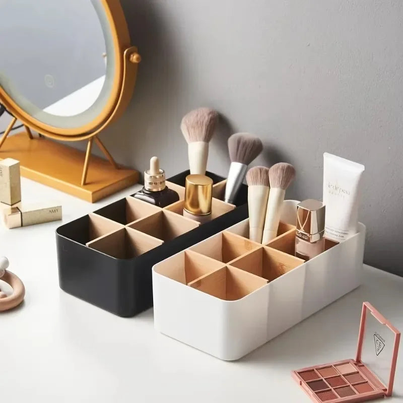 Sustainable Modular Wooden Organizer Box - Foldable Bamboo Basket for Home Storage, Bathroom Towels & Kitchen Essentials
