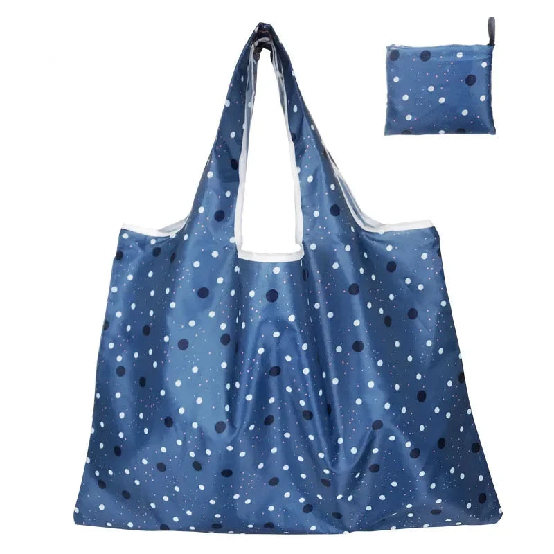 Reusable Shopping Bags Foldable Large Size Women Shopping Bags Totes Heavy Duty Washable Cloth Grocery Bags Eco-Friendly Bags