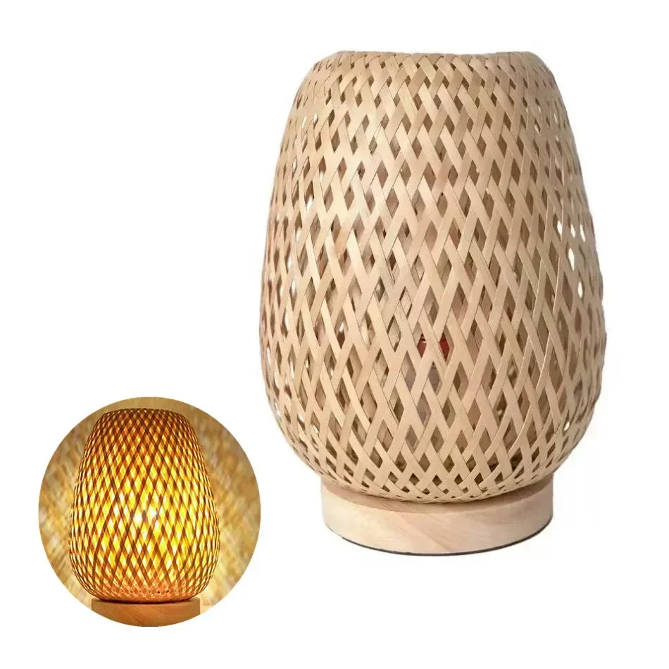 Bamboo Woven lamp Simple Bedroom Study Table Lamp Bedside Table Lamp Bamboo art Warm Decoration Desktop Decoration Table Lamp