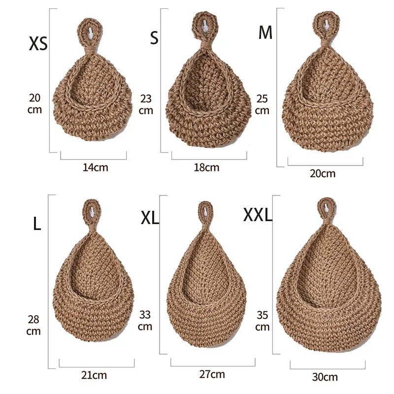 Wall-mounted Vegetable Basket Fruit and Sundry Basket Natural Wicker Weave Storage Basket Kitchen Storage Home Decoration