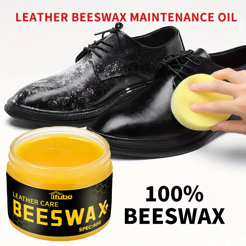 Ifubo Leather Care Beeswax, 100% Natural Beeswax Leather Polish For Shoes Bag Sofa, Multi-Purpose Leather Maintenance Wax