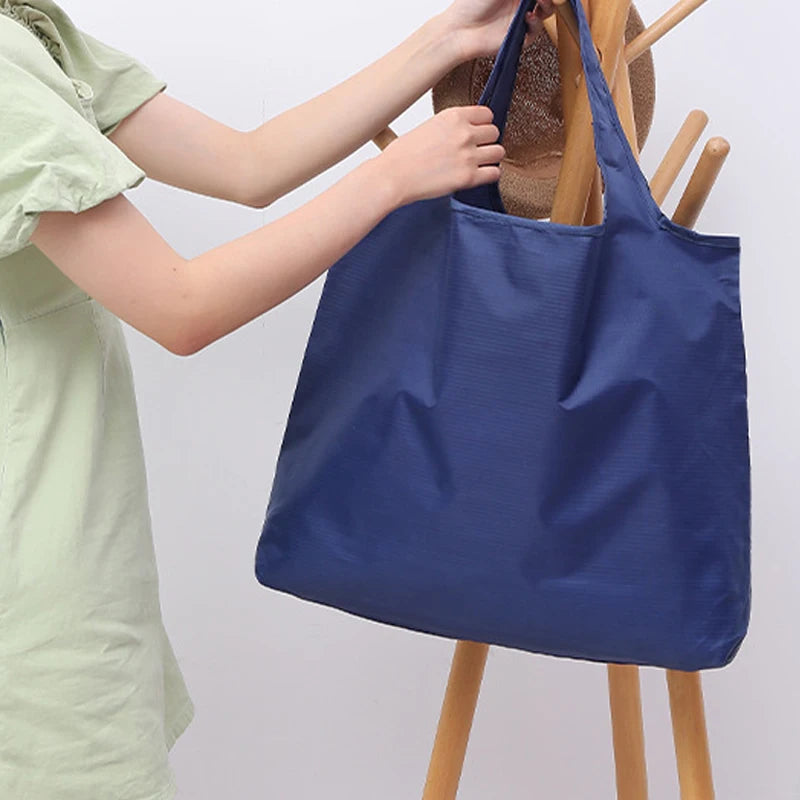  Reusable Bags Large Washable Market Shopping Bags Foldable Eco-Friendly Pocket Handbags For Travel Tote Bag Grocery Bag Pouch