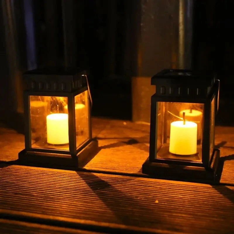 Garden Decor Outdoor Solar Lights Retro Palace Lantern Lights Hanging Candle Lamps Landscape Lighting Floor Lights Solar Light