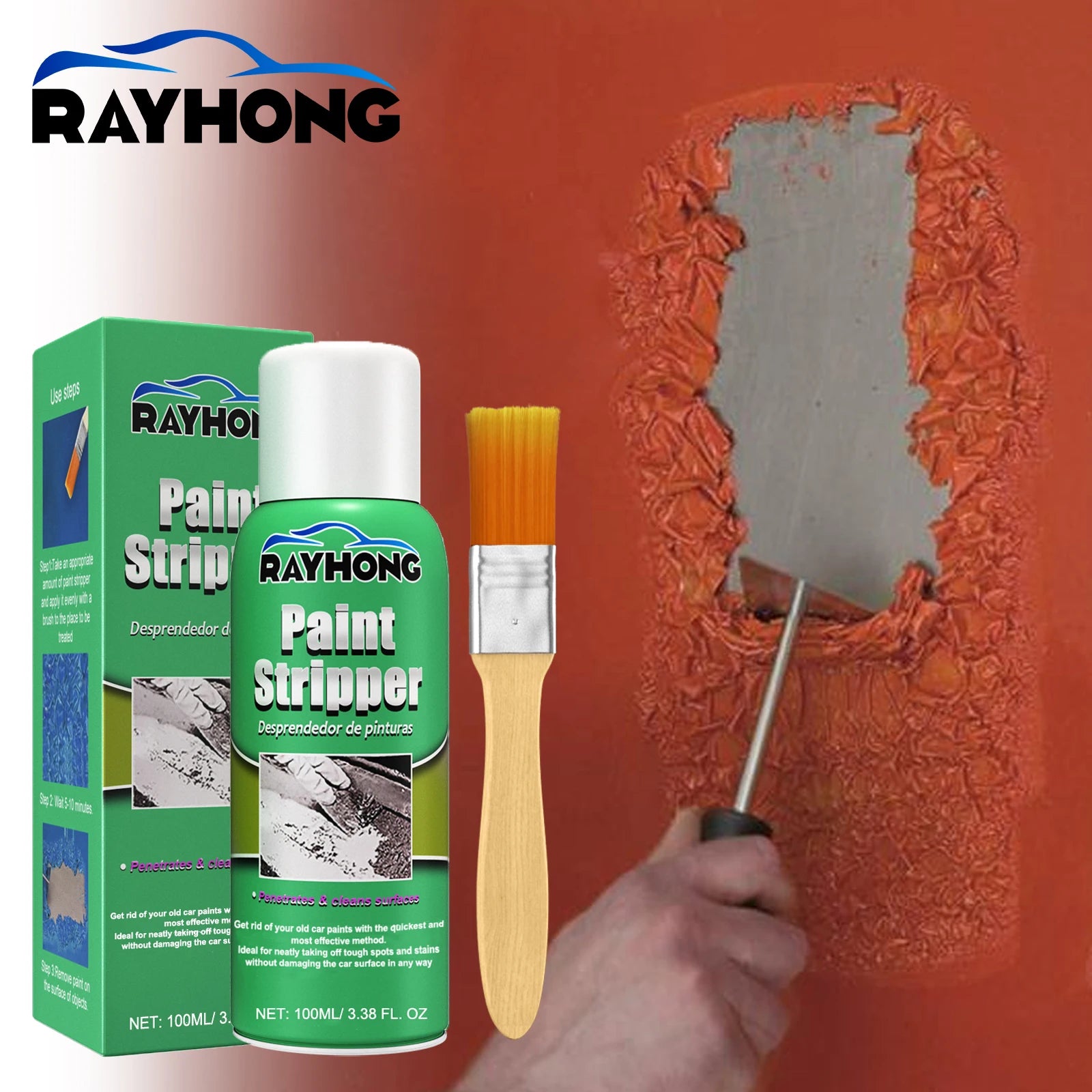 Eco-Friendly Paint Remover:Removes Stubborn Paint Layers,Rapid Paint Stripping,Non-Corrosive,Suitable for Metal&Plastic Surfaces